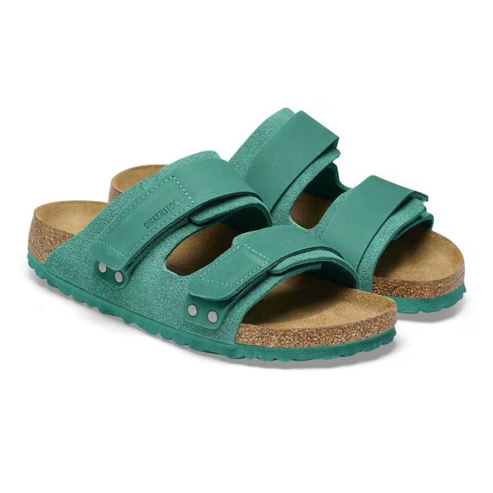 Birkenstock Uji Sandals Men 13 Digital Green NEW Suede Hook Loop Slide EU 46 - Picture 6 of 7